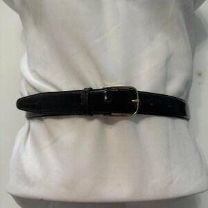 Black Eel belt with gold buckle 34" waist #leatherbelt